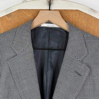 Blazer Nordstrom Para Hombres 42R Gris Pata de Gallo 2 Botones Seda Mezcla Lana Abrigo Deportivo Foto 1 de 4