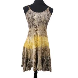 Mini Vestido Tie Dye Para Mujer S M Verde Amarillo Tanque Correa Espagueti De Colección Y2K - Imagen 1 de 9
