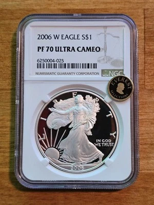 2006 W PROOF AMERICAN SILVER EAGLE NGC PF70 ULTRA CAMEO EVEREST SELECTIONS - Image 1 of 2