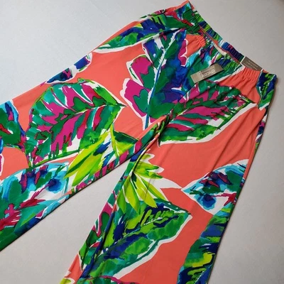 Pantalón Palazzo Floral Multicolor Chicos Mujer Talla 2 (US-12) NUEVO CON ETIQUETAS Ultimate Fit Foto 1 de 4