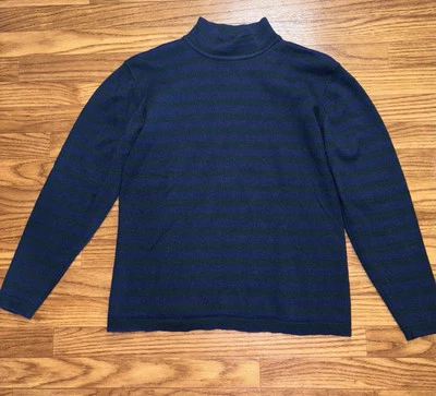 Suéter vintage de manga larga a rayas azules y verdes Nordstrom para mujer talla L Foto 1 de 4