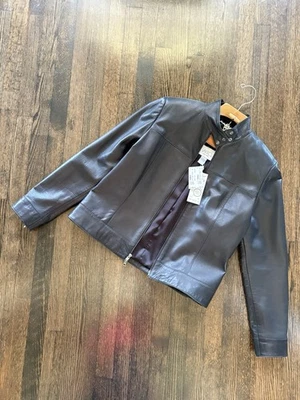 Chaqueta de cuero para mujer Vakko nueva con etiquetas. Foto 1 de 4