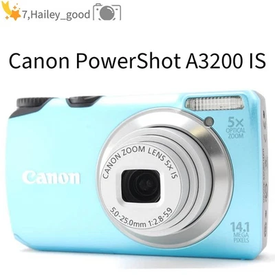 Canon PowerShot A3200 IS Kompakt-Digitalkamera Blau 14,1 MP integrierter Blitz - Bild 1 von 4