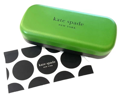 Estuche para gafas de sol Kate Spade verde y negro con cubierta rígida con tela original Foto 1 de 4
