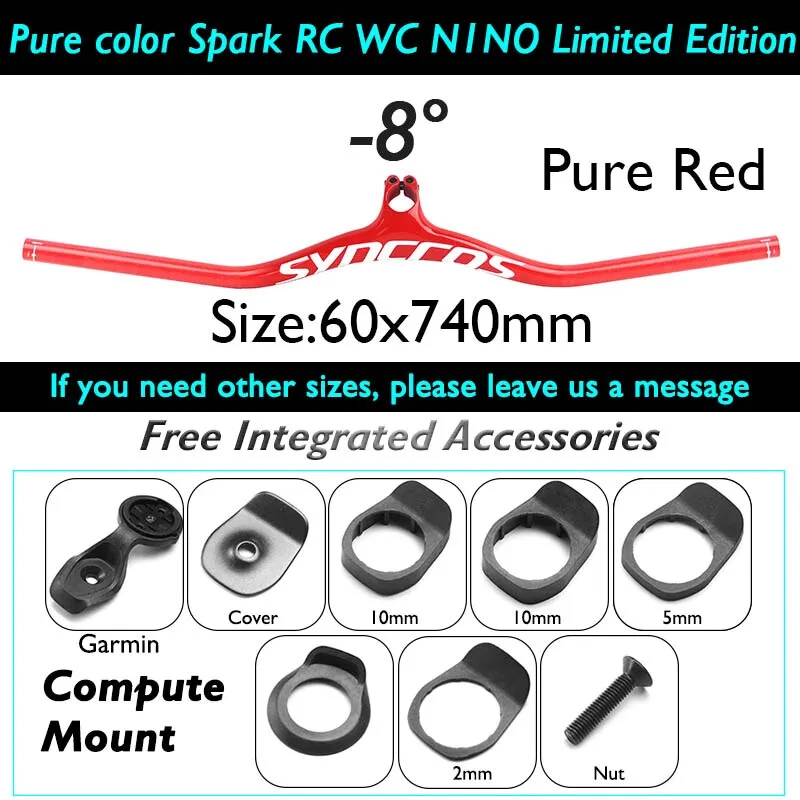 Carbon Fiber One-shaped Integrated Handlebar for MTB Bicycle Part 8/17/25 Degree - Image 1 of 4