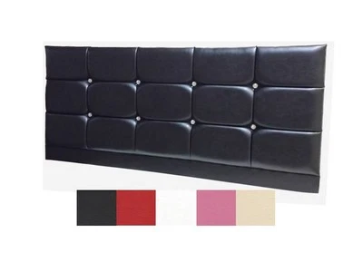 QUALITY DIAMANTE 5FT KING SIZE FAUX LEATHER HEADBOARD - Image 1 of 2