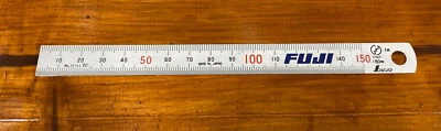 Regra de maquinistas Shinwa No.101A 2C 150mm com logotipo FUJI e mesa de conversão - Imagem 1 de 4