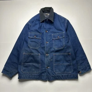 Vintage Big Mac Denim Chore Coat Barn Jacket Blanket Lined Sz 42 (Large) - Picture 1 of 6