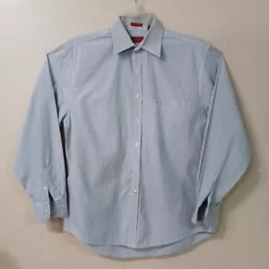 Izod Button Up Shirt Men Size M White Blue Striped Vintage Wash Cotton 5442 - Picture 1 of 7
