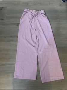 NEW High Waisted Palazzo Pants Belted Wide Leg Pockets S - Picture 1 of 6