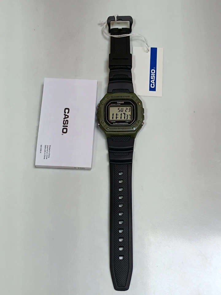 Casio Collection W-218 Herren Digital Armbanduhr grün/schwarz _0.1_5 - Bild 1 von 4