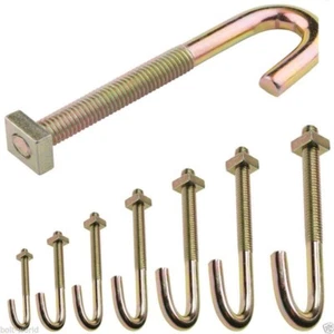 M6 M8 HAKEN J SCHRAUBEN & VIERKANTMUTTERN ZINK DACHRINNE ZAUN WETTERFEST - Bild 1 von 4