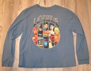 Justice League Boys Blue Long Sleeve Thermal Shirt L 42-44 - Picture 1 of 3