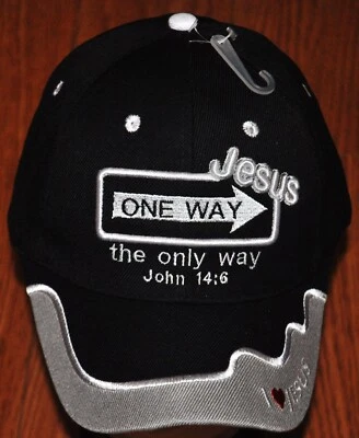 Nuevo One Way Jesus John 14:6 Christian Hat Ball Cap Camuflado Negro I Love Jesus Foto 1 de 3