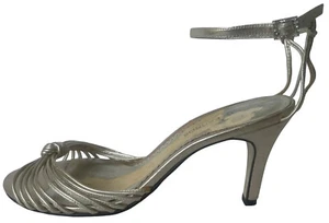 Caparros Wedding Shoes Womens size 8B Gold Evening Dressy Strappy High Heels - Picture 1 of 12