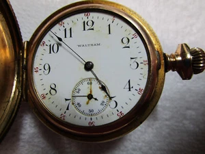 Waltham Gold gefüllte Taschenuhr 15 Juwelen 25 Jahre 160-24-75 - Bild 1 von 12