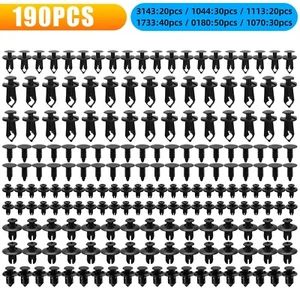 190X Car Trim Bumper Clips Plastic Retainer Rivets Fastener Fender Push Pin Kits - Picture 1 of 8
