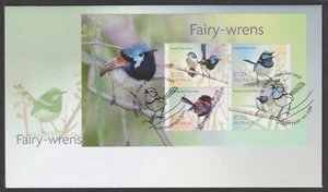 AUSTRALIA 2023 - FAIRY WRENS Birds MINISHEET  block V F USED on FDC in stock NOW - Picture 1 of 1