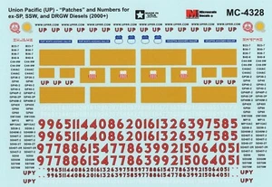 Microscale MC-4328 HO Union Pacific UP Patches ex-SP C&NW D&RGW Locomotive Decal - Picture 1 of 1