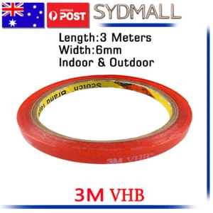 Cinta adhesiva acrílica transparente transparente transparente de doble cara 3M VHB 6 mmX3m OZ - Imagen 1 de 3