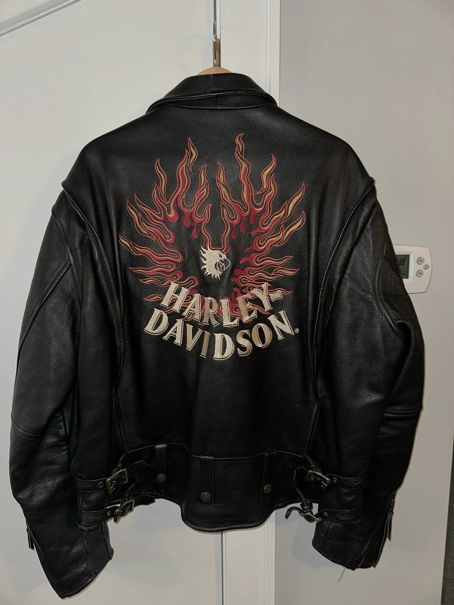 Harley Davidson Leather Jacket Flames for sale | eBay