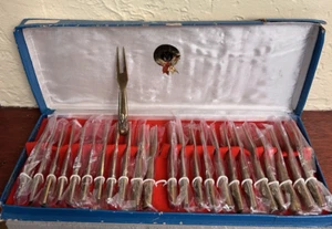 VU Thailand Nickel Bronze - 24er Set Hors D'oeuvre / Obst / Dessert Gabeln - Bild 1 von 10