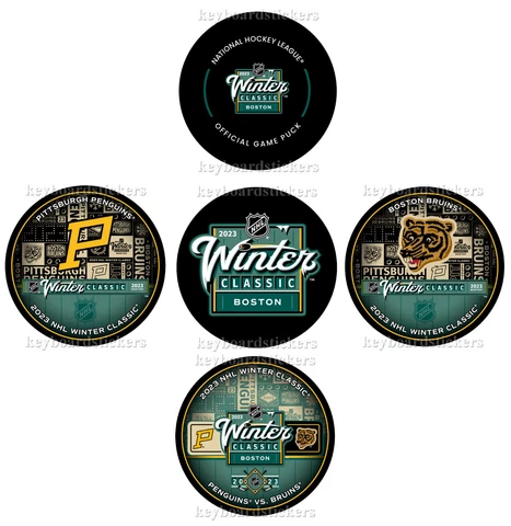 2023 NHL WINTER CLASSIC 5 HOCKEY PUCK PKG BOSTON BRUINS VS PITTSBURGH PENGUINS Cover