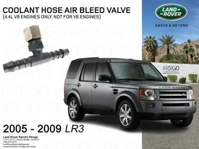 Válvula de purga de aire de manguera de refrigerante original de fábrica Land Rover LR3 4,4 L V8 LR027661 Foto 1 de 2