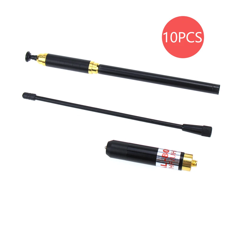 10PC Telescopic AL-800 Dual Band VHF UHF SMA-Female Antenna BaoFeng UV-5R Radio - Image 1 of 4