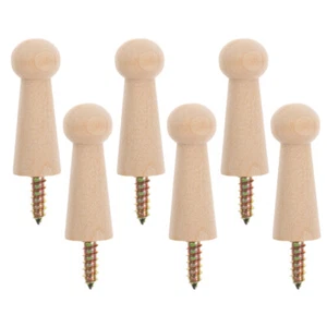  Wooden Pegs Small Shaker Screw Hook Hat Hooks for Wall Decorative - Picture 1 of 12
