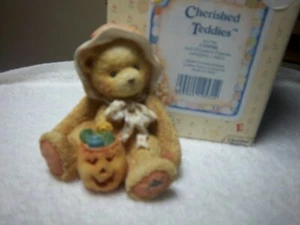 cherished teddies Halloween "Connie" .MIB 1993 Jack-O-Lantern figurine - Picture 1 of 5