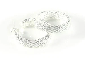 Moda Mujer Aros Redondo Pendientes de Botón Trenzado Par Estrás Ø 18mm - Imagen 1 de 1