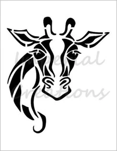 GIRAFFE Face Head African Animal 8.5 x 11 Stencil Plastic Sheet NEW S154 - Picture 1 of 2