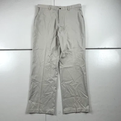 David Taylor Pants Mens 38x32 Beige Chino Straight Leg Flat Front - Image 1 of 4