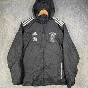 Chaqueta Adidas Para Hombre 40 Negro Blanco Deletrear Logo 3 Rayas Informal Abrigo de Lluvia - Imagen 1 de 21