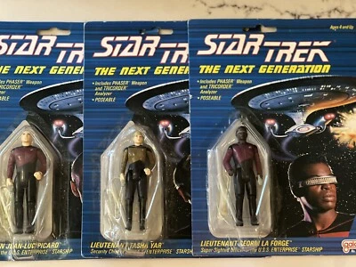 3 未拆封全新星际迷航下一代 4 英寸人物 LaForge Jean Luc Picard Lt Yar — 第 1/3 张图片