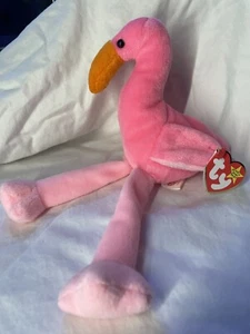 TY Beanie Baby - PINKY the Pink Flamingo (10 inch) - MWMTs Stuffed Animal Toy - Picture 1 of 3
