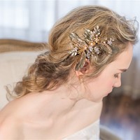 NEU 13cm HAARCLIP goldfarben HAARKLAMMER aus Metall HAARSPANGE