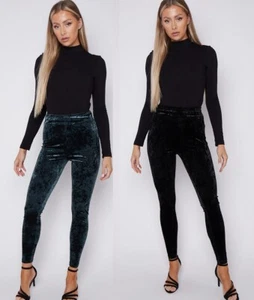 Ex M&S Pull On Soft Velour Velvet Thick Leggings Stretch Loungewear Pants - Picture 1 of 22