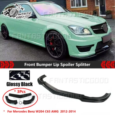 Kit de alerón labial de parachoques delantero negro brillante para Mercedes Benz W204 C63 AMG 2012-14 Foto 1 de 4