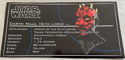 MARKENLOS Lego Star Wars Personalizado Estilo UCS Pegatina para 10018 Darth Maul