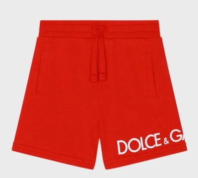 DOLCE & GABBANA 儿童短裤亮红色大孩子 12 码 全新带标签 — 第 1/4 张图片