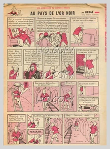 1958/59 TINTIN AU PAYS DE L'OR NOIR bichromie PL 48 paru dans l'écho de la mode - Picture 1 of 1