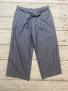 Anne Klein Pull-on Wide Leg Palazzo Capri Pants Women’s Striped Size M - Picture 1 of 8