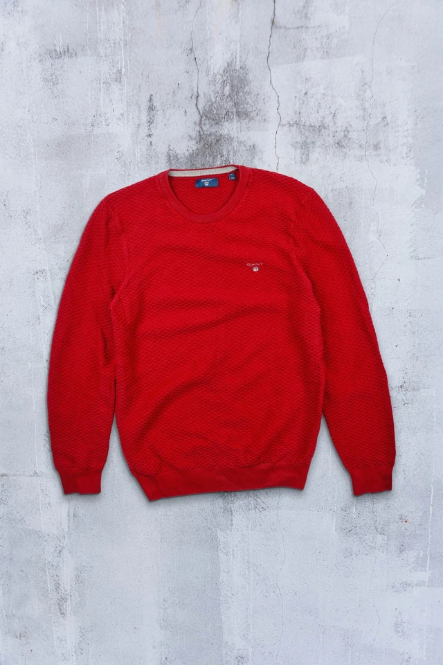 Gant Waffle-Knit Crew Neck Long Sleeve Jumper Size: M Foto 1 de 4