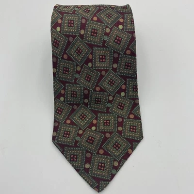 Barton Moda Green Brown Italian Silk Tie - image 1 of 4
