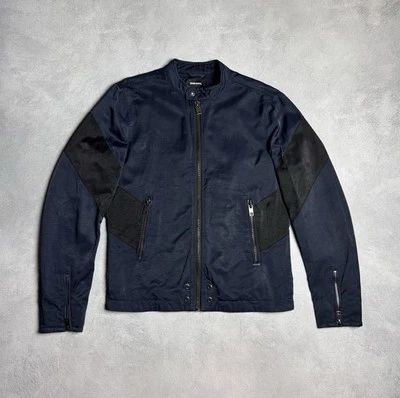 DIESEL J GULF Mens Navy Bomber Biker Jacket Size XL - Image 1 of 4