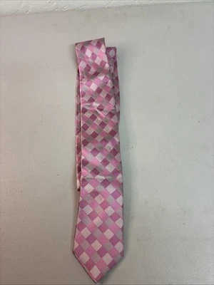 DONALD J. TRUMP Signature Pink Plaid Tie 3 1/4” Wide 100% Silk - Image 1 of 4