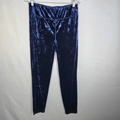 VTG Jolie & Joy Leggings Womens Sz XL Blue Crushed Velour Stretchy High Waisted - Image 1 of 4