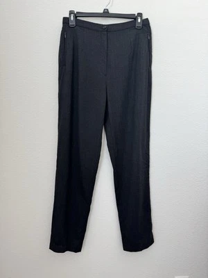 Calça social feminina Piazza Sempione preta sólida perna reta lã italiana 42/EUA6 - Imagem 1 de 4